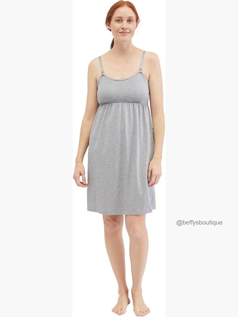 Nursing Nightgown & Lounge Dress Clip Down Breastfeeding Sleeveless Chemise